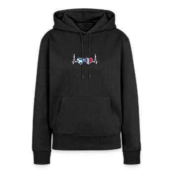 Ecosse France Heartbeat Flag Français - Sweat à capuche Premium bio Femme - noir - Devant - Julia (174cm)