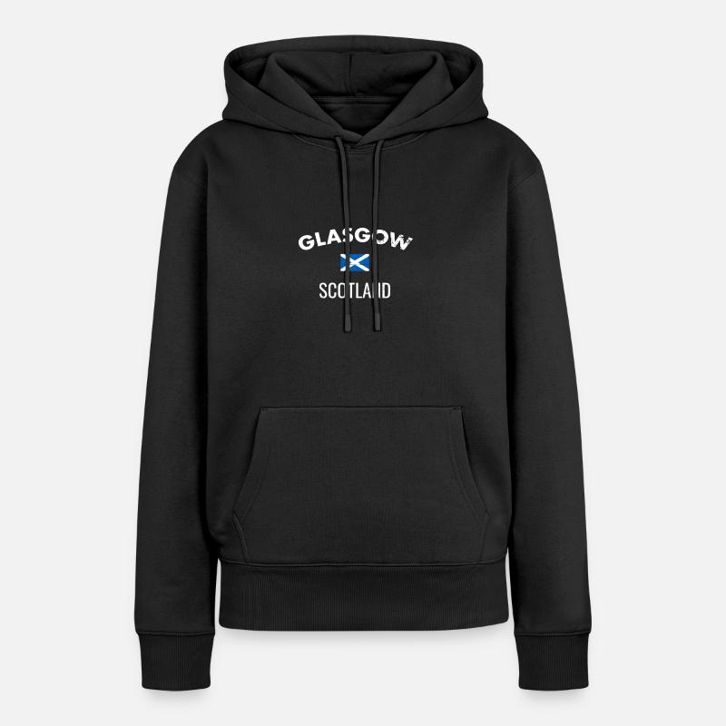 Glasgow Ecosse Ecosse Drapeau Ecossais Ecosse - Sweat à capuche Premium bio Femme - noir