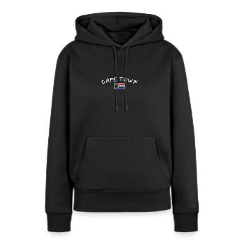 Le Cap Afrique du Sud Drapeau sud-africain - Sweat à capuche Premium bio Femme - noir - Devant - Julia (174cm)