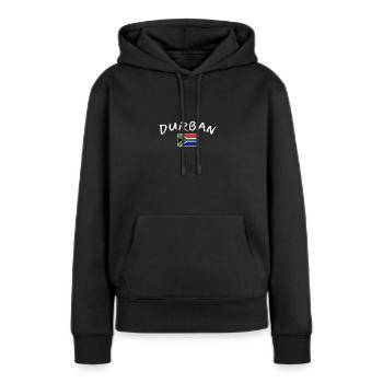 Durban, Afrique du Sud, Drapeau sud-africain - Sweat à capuche Premium bio Femme - noir - Devant - Julia (174cm)
