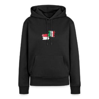 Singapur Italien Vintage Flagge Singapurer - Frauen Premium Bio Hoodie - Schwarz - Vorne - Julia (174cm)