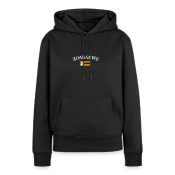 Zimbabwe Vintage Simbabwe Simbabwische Flagge - Frauen Premium Bio Hoodie - Schwarz - Vorne - Julia (174cm)