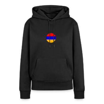 Armenien Armenische Flagge Armenier - Frauen Premium Bio Hoodie - Schwarz - Vorne - Julia (174cm)