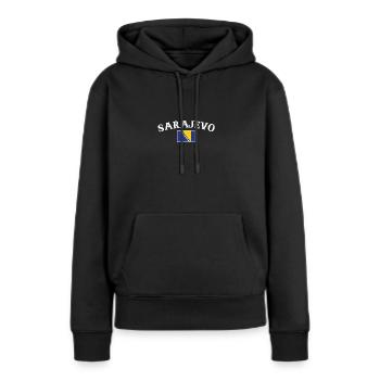 Sarajevo Bosnien Vintage Bosnische Flagge Bosnier - Frauen Premium Bio Hoodie - Schwarz - Vorne - Julia (174cm)