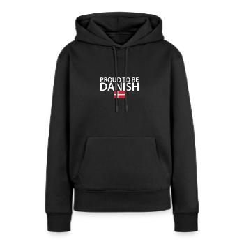 Fier d’être danois Danemark Drapeau danois Danois - Sweat à capuche Premium bio Femme - noir - Devant - Julia (174cm)