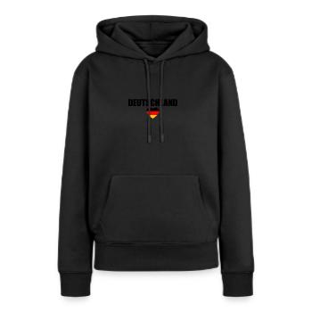 Allemagne Drapeau allemand Allemand - Sweat à capuche Premium bio Femme - noir - Devant - Julia (174cm)