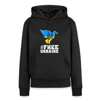 Ukraine - Women’s Premium Organic Hoodie - black - Front - Julia (174cm)