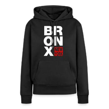 bronx new york - Frauen Premium Bio Hoodie - Schwarz - Vorne - Julia (174cm)