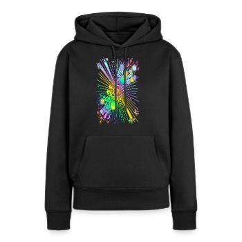 NEW UNIVERSE - Frauen Premium Bio Hoodie - Schwarz - Vorne - Julia (174cm)