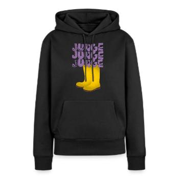Junge Junge Junge - Frauen Premium Bio Hoodie - Schwarz - Vorne - Julia (174cm)