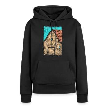 Maison Rurale - Architecture - Sweat à capuche Premium bio Femme - noir - Devant - Julia (174cm)