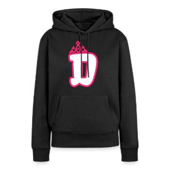 Monogrammierte Kleinkind Mädchen Krone - Frauen Premium Bio Hoodie - Schwarz - Vorne - Julia (174cm)