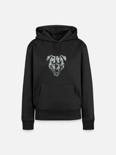 Zorniger wütender Hund - Frauen Premium Bio Hoodie - Schwarz