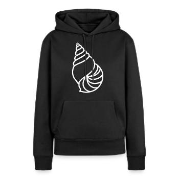 Muschel - Frauen Premium Bio Hoodie - Schwarz - Vorne - Julia (174cm)