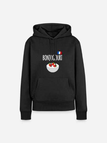 Bonjogourt - Frauen Premium Bio Hoodie - Schwarz