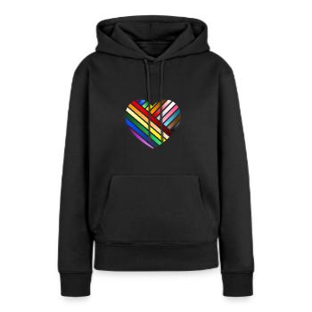 LOVE - thème moderne - Sweat à capuche Premium bio Femme - noir - Devant - Julia (174cm)