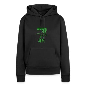 Fußball soccer sport Fußballer Fußballplatz - Frauen Premium Bio Hoodie - Schwarz - Vorne - Julia (174cm)