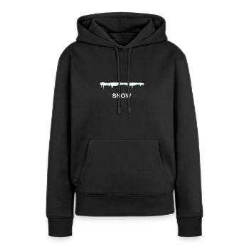 Neige - Sweat à capuche Premium bio Femme - noir - Devant - Julia (174cm)