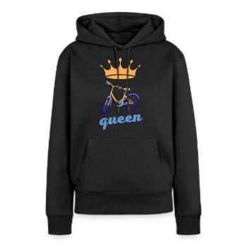 Reine du vélo - Sweat à capuche Premium bio Femme - noir - Devant - Julia (174cm)