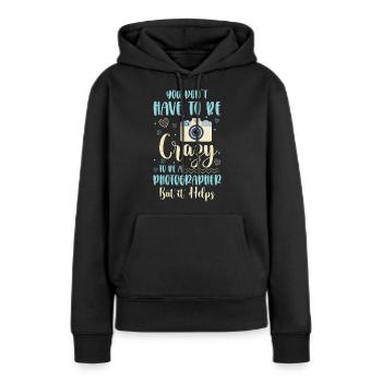 Fotograf Fotografieren Objektiv Digitalkamera - Frauen Premium Bio Hoodie - Schwarz - Vorne - Julia (174cm)
