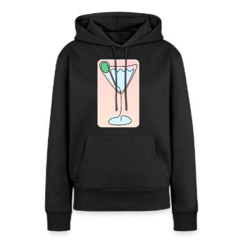 COCKTAIL Boissons Boissons - Sweat à capuche Premium bio Femme - noir - Devant - Julia (174cm)
