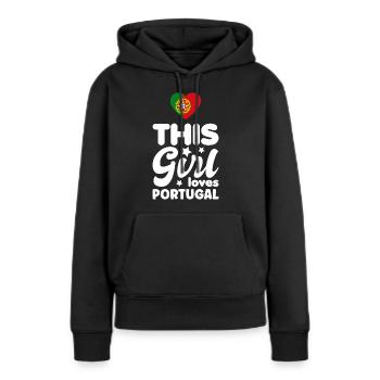 Portugal Flag Heart Portuguese Flag - Women’s Premium Organic Hoodie - black - Front - Julia (174cm)