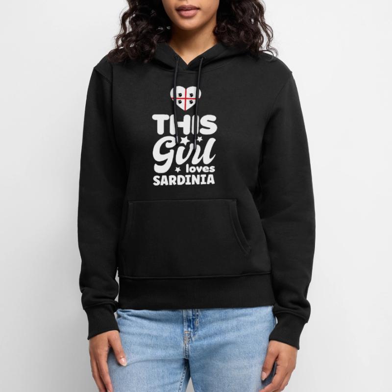 Drapeau de la Sardaigne Drapeau sarde Drapeau de la Sardaigne Sweat à capuche Premium bio Femme