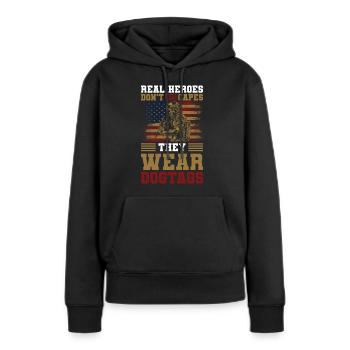 Held Superheld Lebensretter Comic - Frauen Premium Bio Hoodie - Schwarz - Vorne - Julia (174cm)