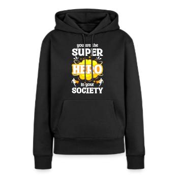 Held Retter Lebensretter Vorbild - Frauen Premium Bio Hoodie - Schwarz - Vorne - Julia (174cm)