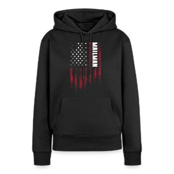 Postbote Zusteller Sendung Kurierdienst - Frauen Premium Bio Hoodie - Schwarz - Vorne - Julia (174cm)