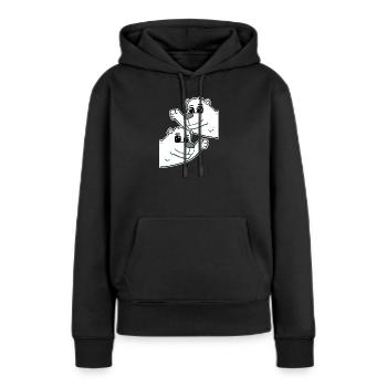 Ours polaire Ours polaire - Sweat à capuche Premium bio Femme - noir - Devant - Julia (174cm)