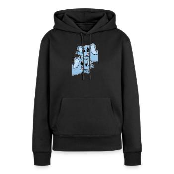 Éléphant éléphant - Sweat à capuche Premium bio Femme - noir - Devant - Julia (174cm)