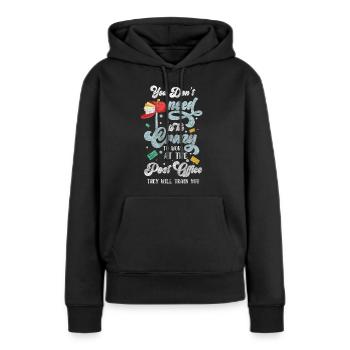 Postbote Paket Kurier Briefzusteller - Frauen Premium Bio Hoodie - Schwarz - Vorne - Julia (174cm)