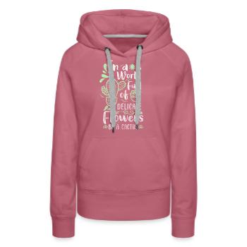 Pflanze Stacheln Gärtner Stich - Frauen Premium Bio Hoodie - Malve - Vorne - Isabella (175cm)
