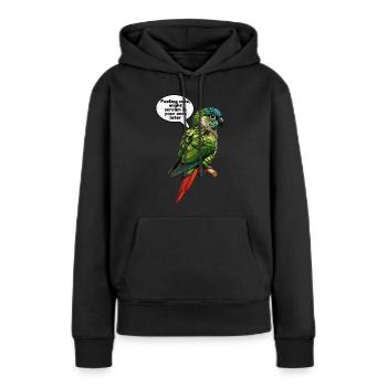 Lustiger grünwangiger Conure niedlicher Conure-Papagei - Frauen Premium Bio Hoodie - Schwarz - Vorne - Julia (174cm)