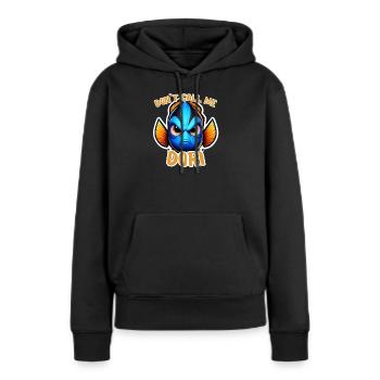 Dori en colère - Sweat à capuche Premium bio Femme - noir - Devant - Julia (174cm)