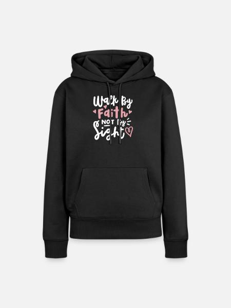 Christlicher Glaube Bibelvers - Frauen Premium Bio Hoodie - Schwarz