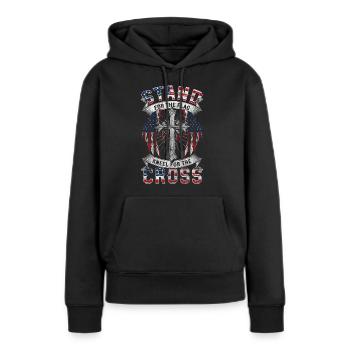 USA Stolz Nation Amerikanisch - Frauen Premium Bio Hoodie - Schwarz - Vorne - Julia (174cm)