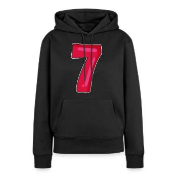 7 - Sweat à capuche Premium bio Femme - noir - Devant - Julia (174cm)