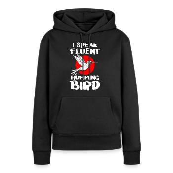 Kolibri Natur Zauberei - Frauen Premium Bio Hoodie - Schwarz - Vorne - Julia (174cm)