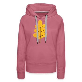 Feuille de chêne - Sweat à capuche Premium bio Femme - mauve - Devant - Isabella (175cm)