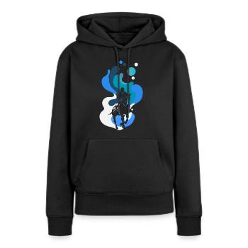 Dressage Cavalier Cheval de dressage - Sweat à capuche Premium bio Femme - noir - Devant - Julia (174cm)