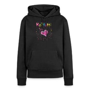 Konfetti im Herzen - Frauen Premium Bio Hoodie - Schwarz - Vorne - Julia (174cm)