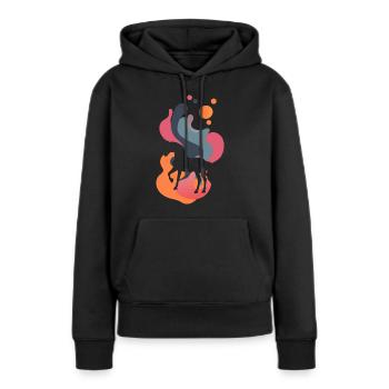 Sabots de cheval Chevaux - Sweat à capuche Premium bio Femme - noir - Devant - Julia (174cm)