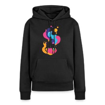 Dressage, École d’équitation, Saut d’obstacles - Sweat à capuche Premium bio Femme - noir - Devant - Julia (174cm)
