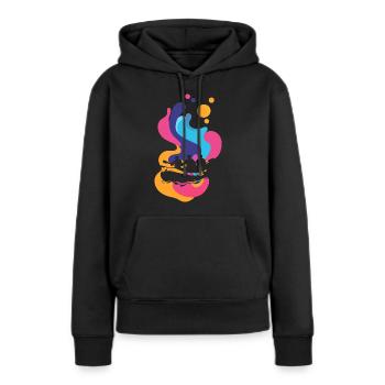 Canot à rames d’eau vive - Sweat à capuche Premium bio Femme - noir - Devant - Julia (174cm)