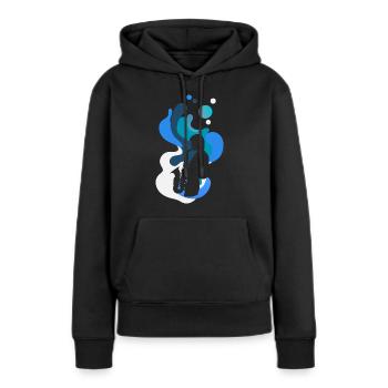 Instrument à vent Jazz - Sweat à capuche Premium bio Femme - noir - Devant - Julia (174cm)