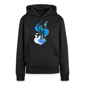 Colombe de la Paix Colombe Poteau Colombe - Sweat à capuche Premium bio Femme - noir - Devant - Julia (174cm)