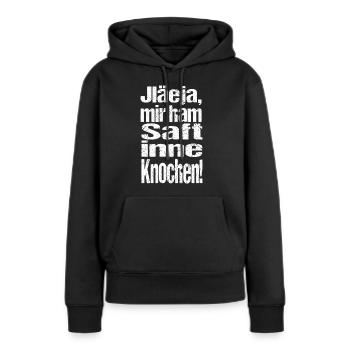 Ossi - DDR - Osten Sächsisch Geschenk - Frauen Premium Bio Hoodie - Schwarz - Vorne - Julia (174cm)