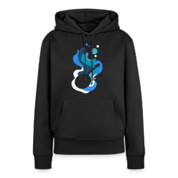 Countrymusic Ukulele Instrument - Frauen Premium Bio Hoodie - Schwarz - Vorne - Julia (174cm)